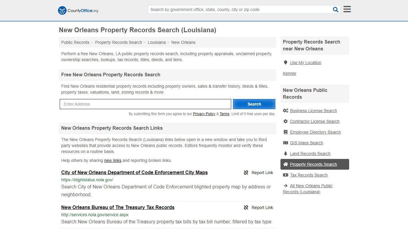 New Orleans Property Records Search (Louisiana) - County Office